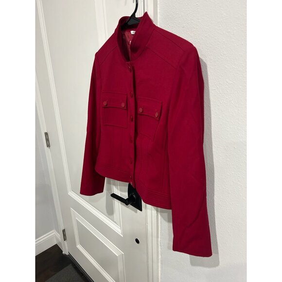 Talbots Womens Wool Blend Military Style Jacket Button Front Size 4 Petite - Picture 3 of 9